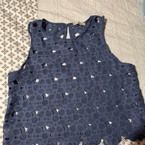 LOFT Blue Cut Out Sleeveless Tank Top